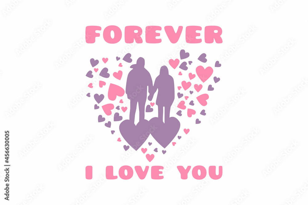 Fototapeta premium Forever love,mockup cute merchandise mockup