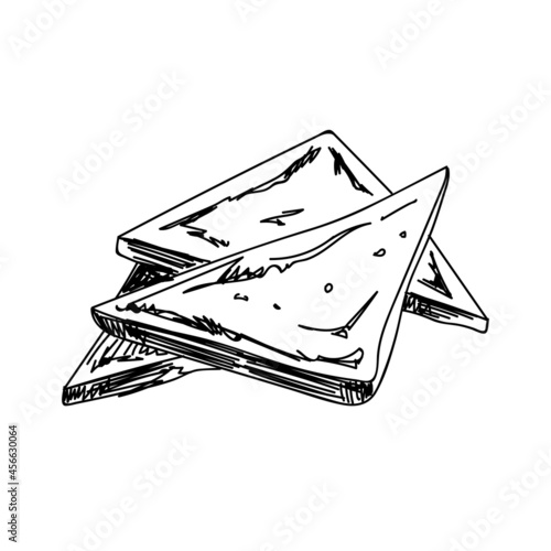 Toasts hand drawn black and white vector illustration