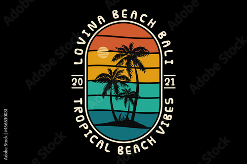 Loving beach bali, design sleety retro style photo