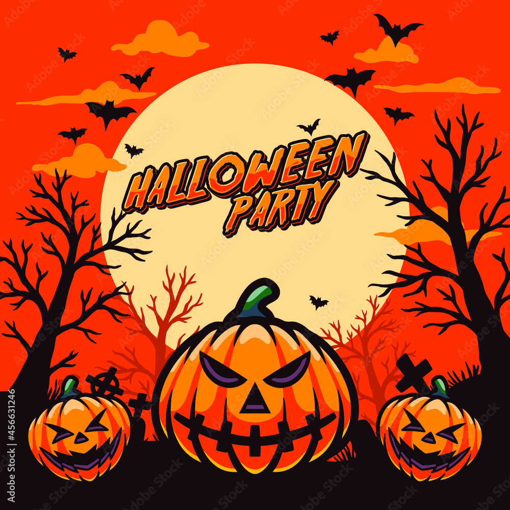 Happy halloween flat design background Happy halloween flat design background