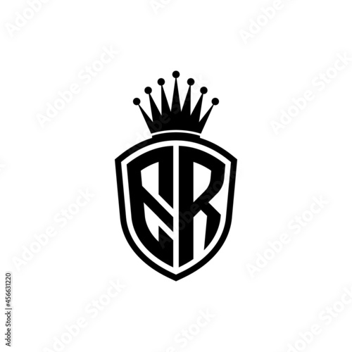 Monogram logo with shield and crown black simple ER photo