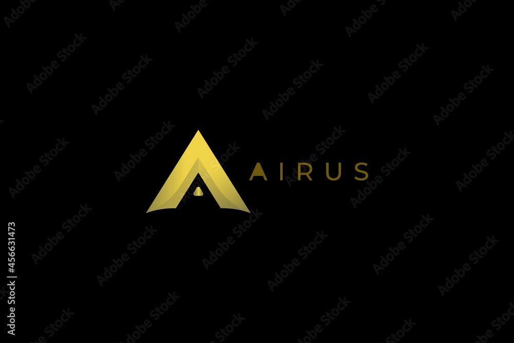 Letter A golden colour aesthetic creative and simple modern technological business logo Letter A golden colour aesthetic creative and simple modern technological business logo