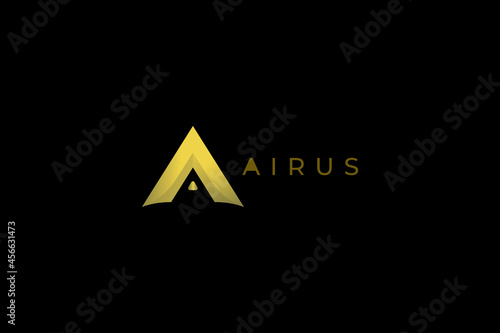 Letter A golden colour aesthetic creative and simple modern technological business logo Free Download Letter A golden colour aesthetic creative and simple modern technological business logo - GFXLoad