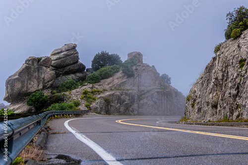 Cloudy Santa Catalina Highway after rain. 