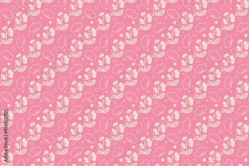 Seamless pink floral pattern for background, carpet, allpaper, clothing, wrapping, batik, fabric and more.