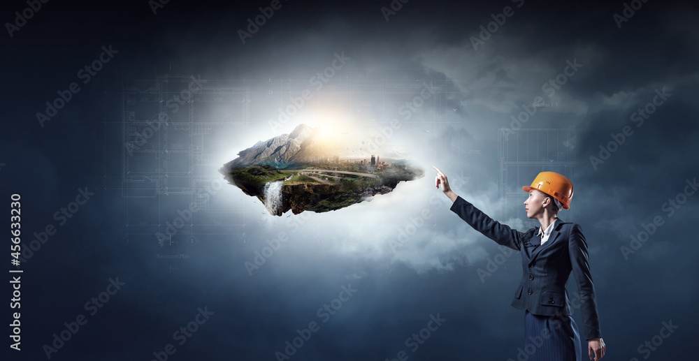 Obraz premium Construction industry concept . Mixed media