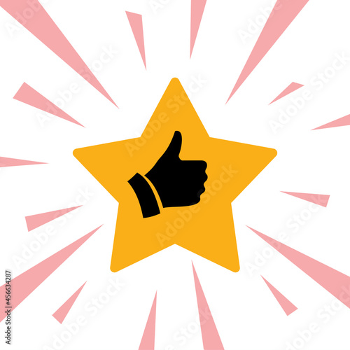 Thumb up sketch icon for web and mobile. Drawn hand  raster. Like and star.