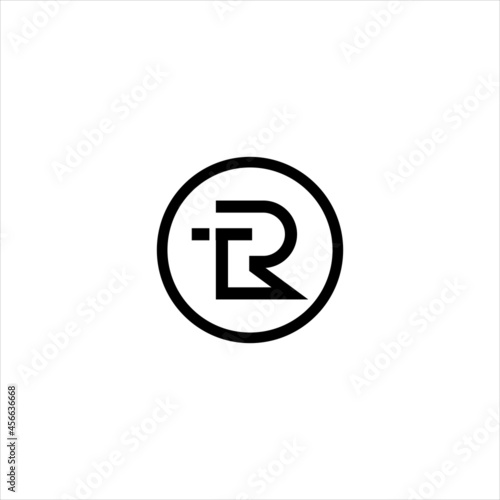 monogram letter TR RT logo design vector