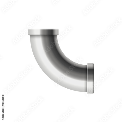 Metal plumbing tube for construction of water pipeline a vector illustration.