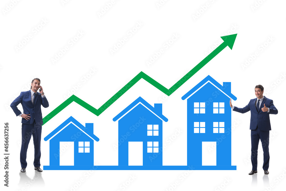 Fototapeta premium Property market recovery concept with houses