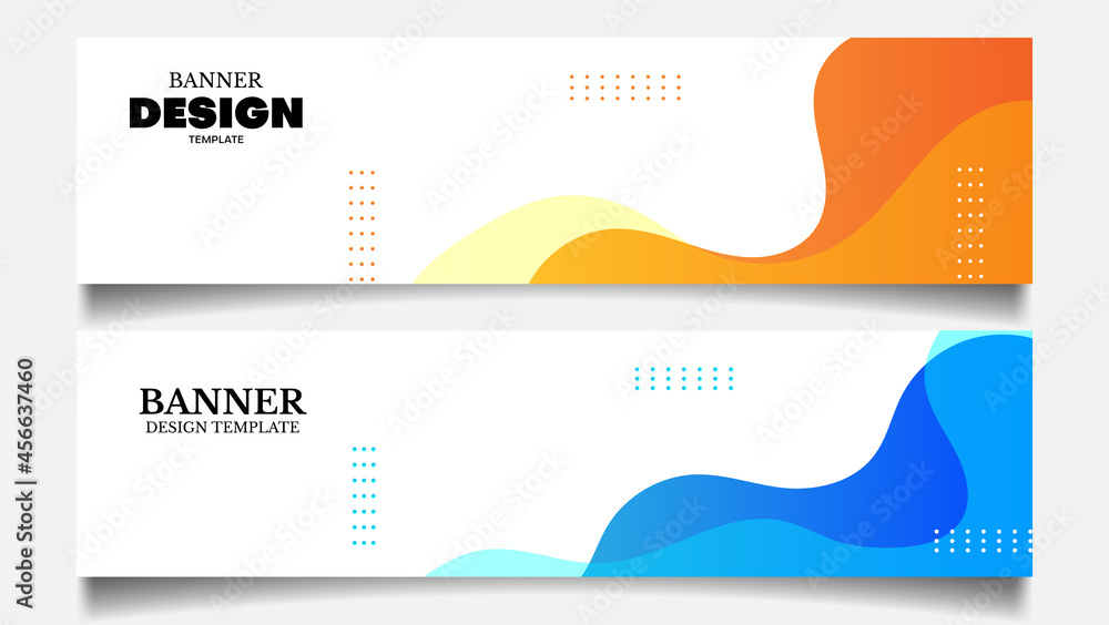 banner background set with blue and orange fluid shape banner background set with blue and orange fluid shape