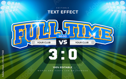 Fulltime football scorer 3d editable text effects 
