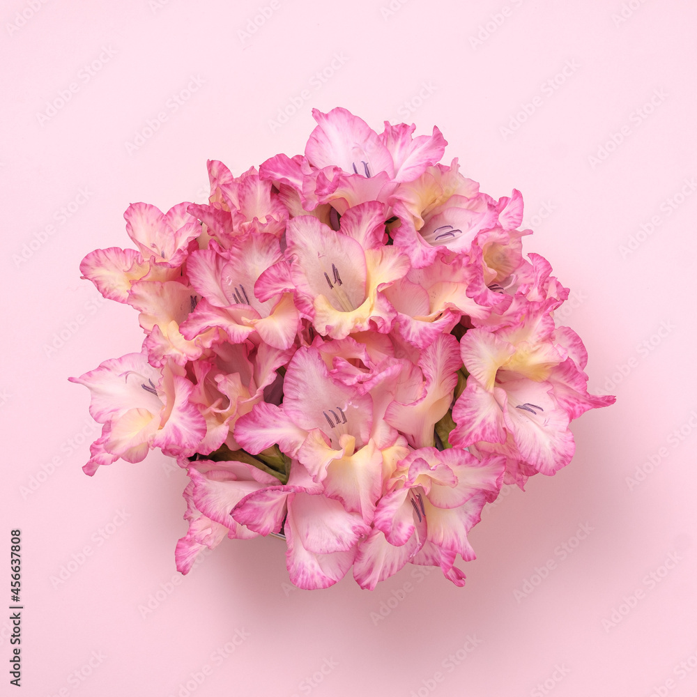 Vitality simplicity bouquet of gladioli flowers for weddings and celebrations. Botanical concept.