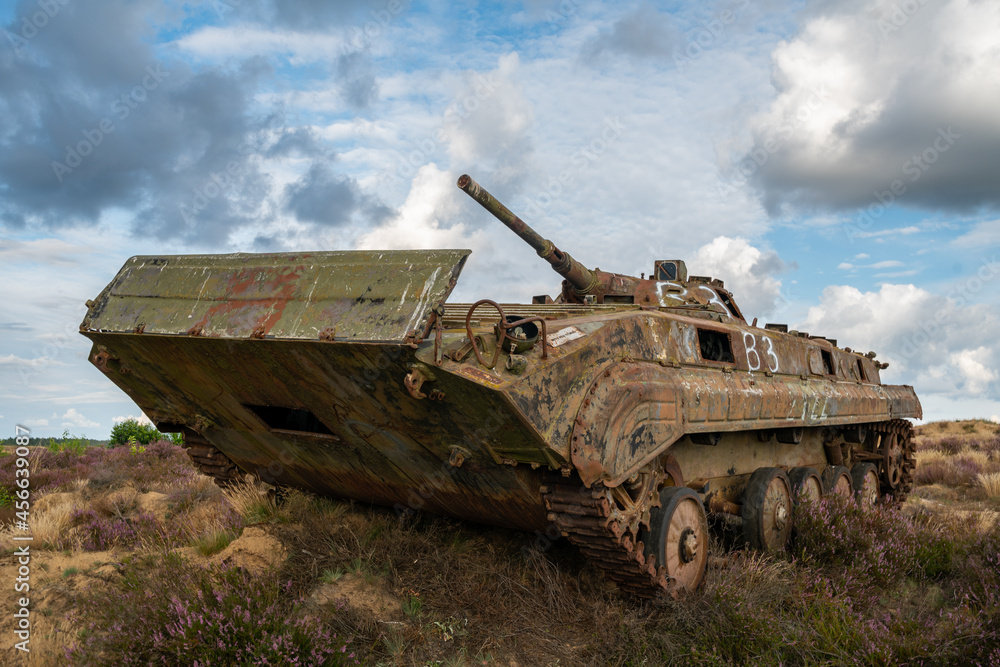 Fototapeta premium Destroyed combat infantry car BWP-1