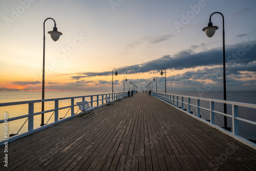 Wooden Pier in Gdynia Orlowo during the spectacular sunrise © Mike Mareen