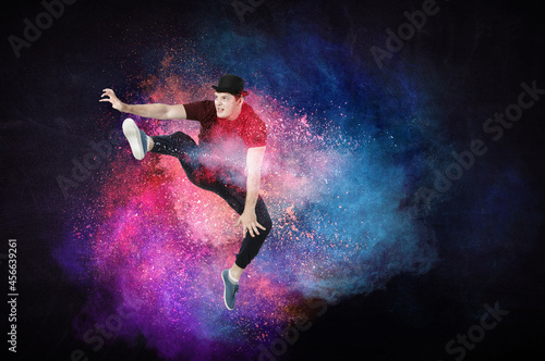 Hip hop dancer showing some movements © Sergey Nivens