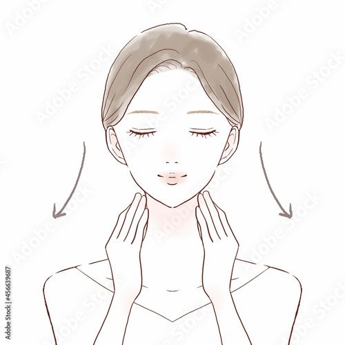首をマッサージする女性