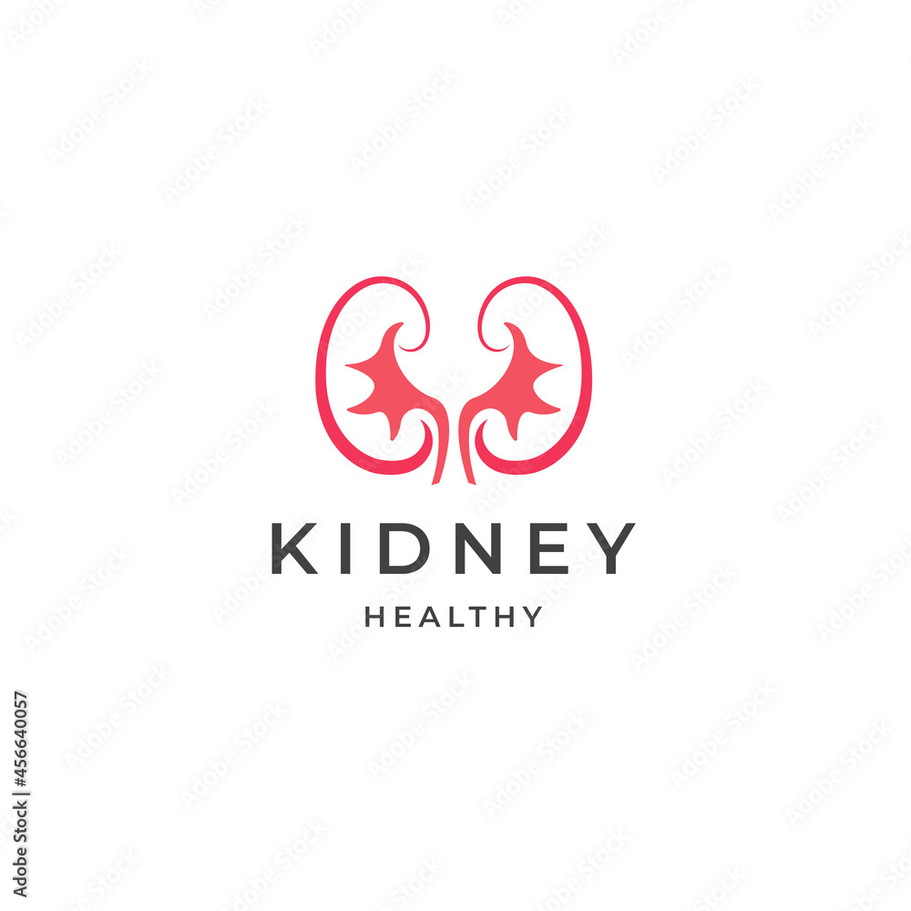 Kidney health care medical logo icon design template flat vector illustration