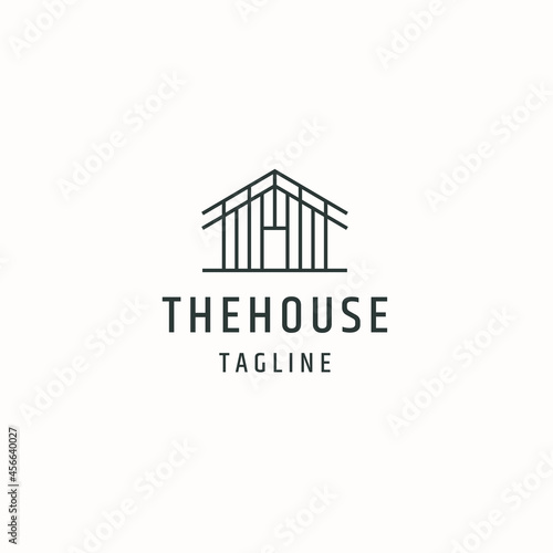 House or home cabin cottage logo icon design template flat vector illustration