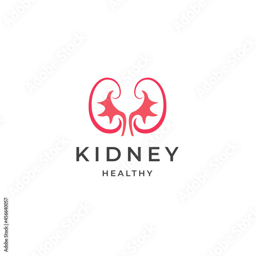 Kidney health care medical logo icon design template flat vector illustration