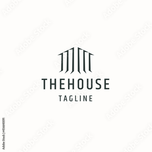 House or home cabin cottage logo icon design template flat vector illustration