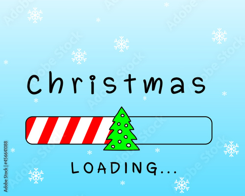 Christmas season loading tool vector with pine tree icon for website design, t-shirts, posters, greeting cards, and the approaching Christmas season