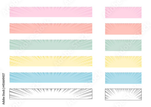 集中線のウェブバナーデザインセット