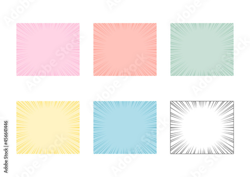 集中線のウェブバナーデザインセット