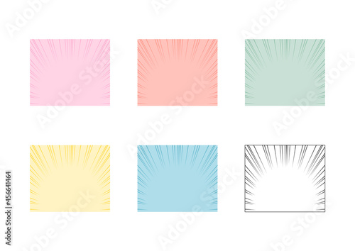 集中線のウェブバナーデザインセット