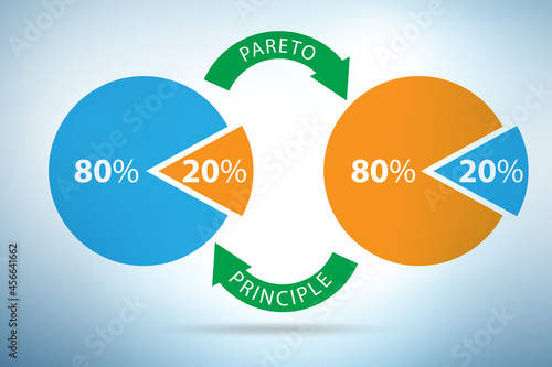 Pareto rule illustration of 80 to 20