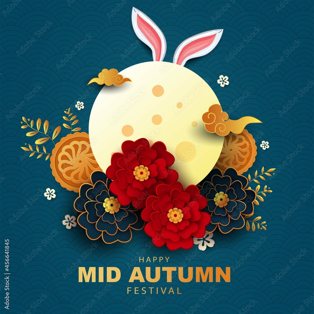 mid autuman greetinghappy Mid Autumn Festival Greeting illustration in ...