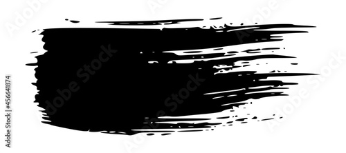 Black brush stroke on white background
