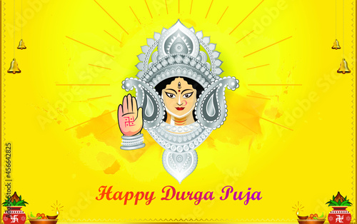 Durga puja worship festival concept of Indian
