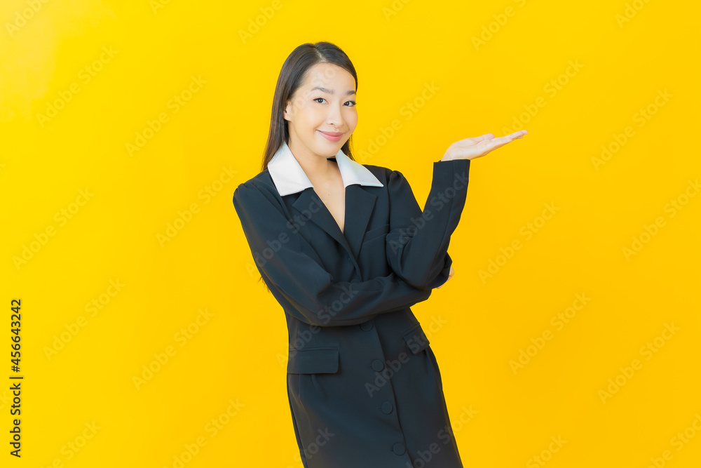 Portrait beautiful young asian woman smile with action Portrait beautiful young asian woman smile with action