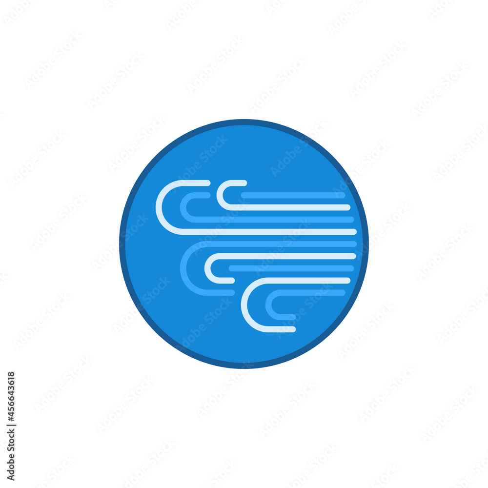 Wind vector round blue concept icon or logo element Wind vector round blue concept icon or logo element