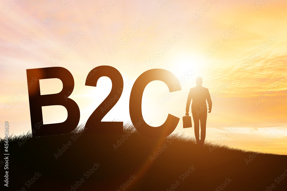 Business to customer concept with businessman Business to customer concept with businessman