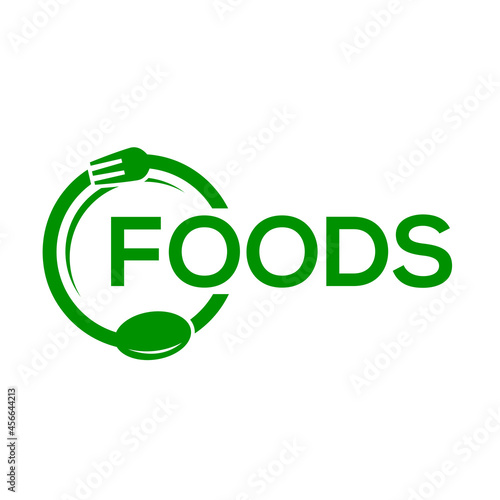 Foods vector logo or icon, white background foods logo