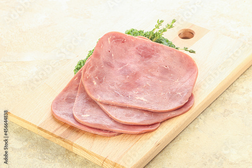 Sliced Beef Ham over board