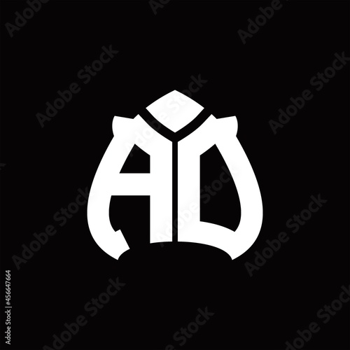 AD Logo monogram with spade shape design template