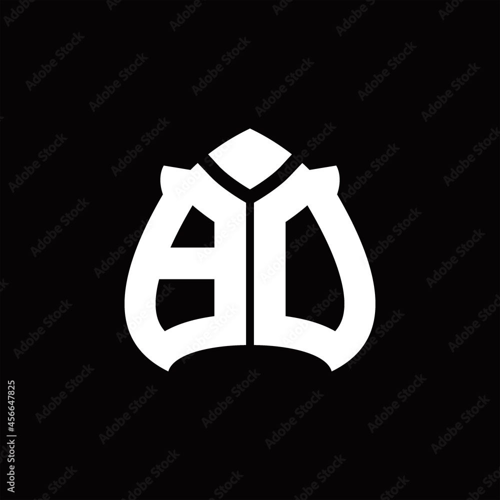 BD Logo monogram with spade shape design template BD Logo monogram with spade shape design template