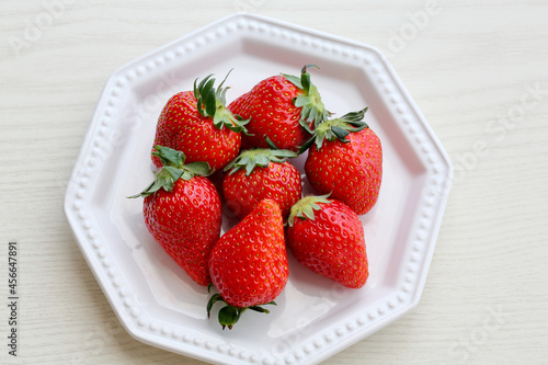 Strawberries on a white plate