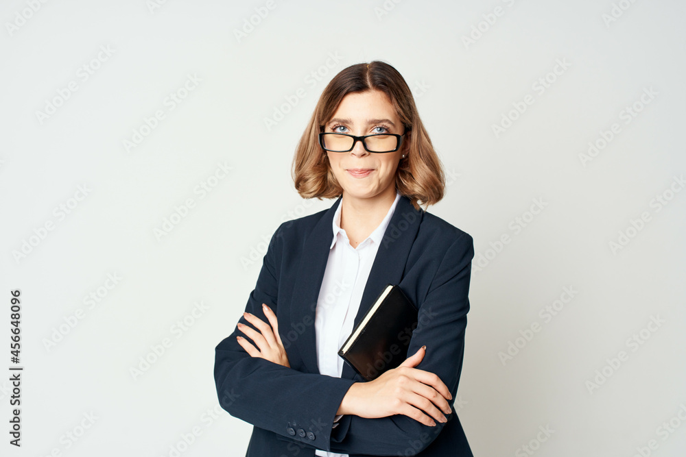 Business woman with documents in hands work professional self-confidence