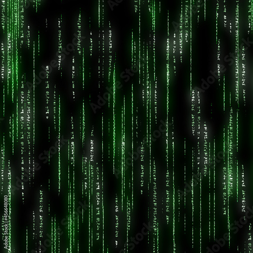 Green matrix background, 3d render illustration