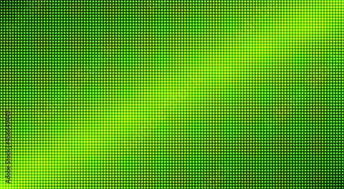 Led TV texture. Digital display. Lcd monitor. Green videowallwith points. Television background. Electronic diode effect with bulbs. Pixel screen. Projector grid template. Vector illustration.