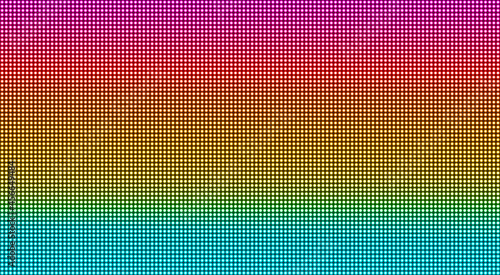 Led screen texture. Pixel digital background. Lcd monitor with dots. Electronic diode effect. Projector grid template. Colorful videowall with bulb. Television display. Vector illustration