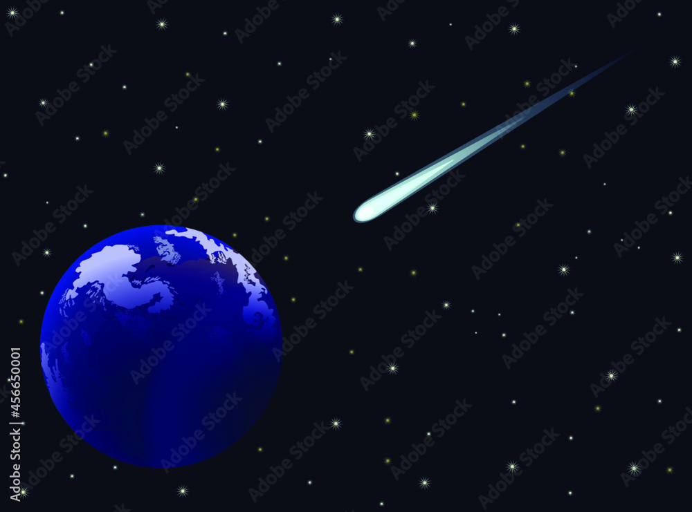 Comet about to strike Earth vector illustration Comet about to strike Earth vector illustration