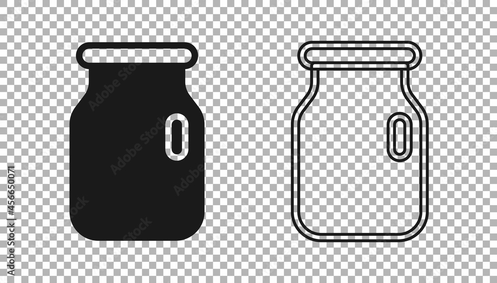 Black Glass jar with screw-cap icon isolated on transparent background. Vector Black Glass jar with screw-cap icon isolated on transparent background. Vector