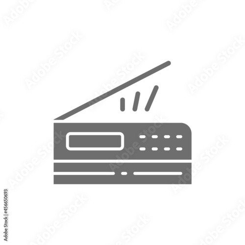 Printer, scanner, copier grey icon. Isolated on white background