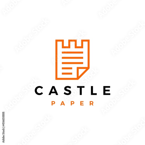 castle paper logo vector icon illustration