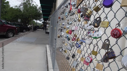 Push into the love lock fence in Prescott Arizona photo
